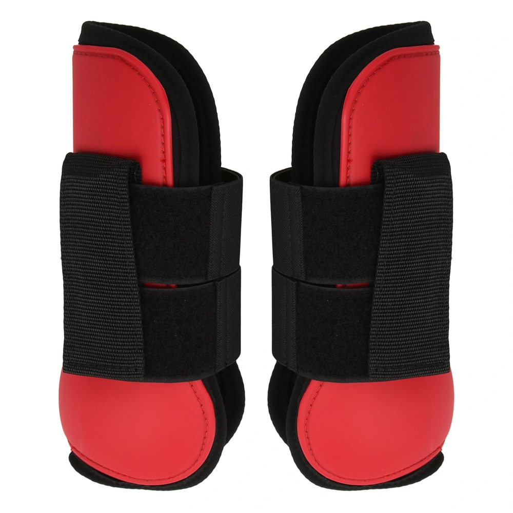 1 Pair Horse Tendon Boots Soft Prevent Slipping Easy to Stick PU Shell Horse Fetlock Boots for HorsesRed Front Legs M