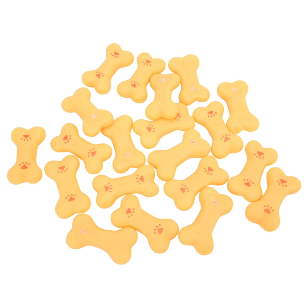 20pcs Rubber Dog Squeaky Bone Toy Teeth Cleaning Dog Bone Chewing Toy for Small Medium Dogs