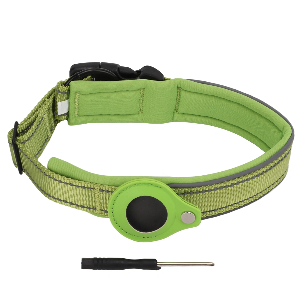 Dog Collar Green Pet Find Anti Lost Location Tracking Protective Cover Nylon Dog CollarM