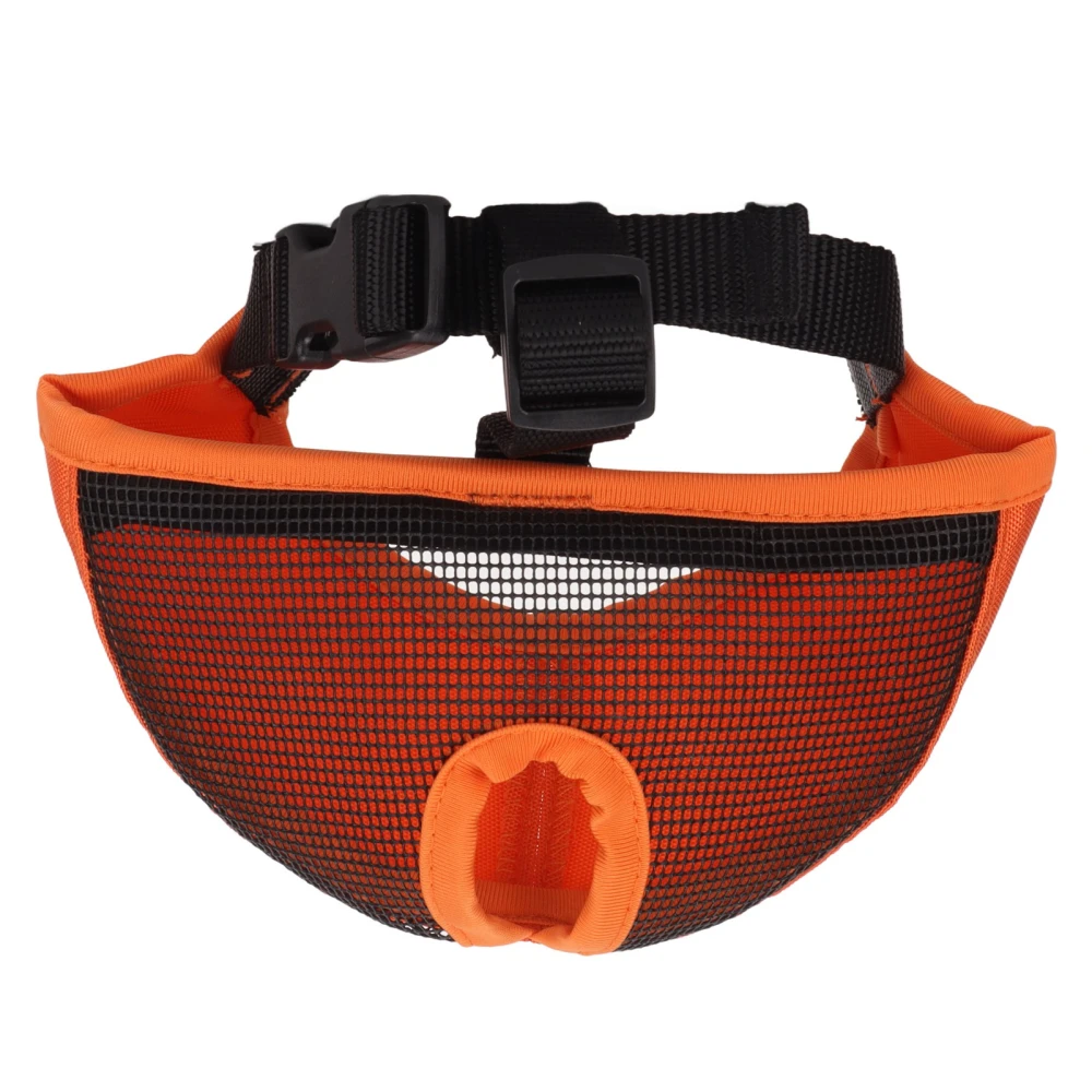 Adjustable Bulldog Mask Bite and Barking Dog Muzzle Eye Closed Training Dog Mesh Mask for Bulldogs Pugs ChihuahuasOrange L