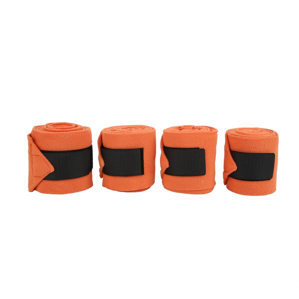 4pcs Horse Leg Wrap Self Adhesive Double Sided Fleece Horse Leg Bandages for Training ExercisingOrange