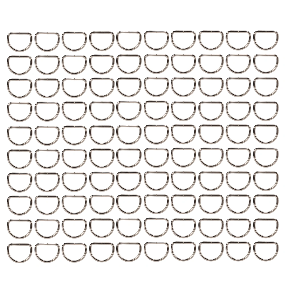 100pcs Metal D Rings Heavy Duty Dog Collar D Shaped Clips for Pet Luggage Chest Strap3x25x20mm / 0.12x0.1x0.8in