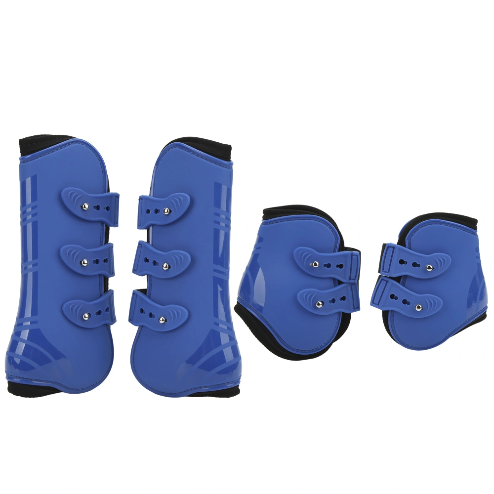 4pcs Horse Front Hind Boots Neoprene Impact Resistant Leg Boots Horse Tendon Boots for Jumping High Speed SportsBlue Front and Hind M