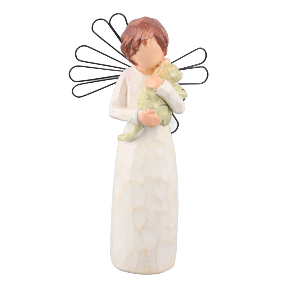 Prayer Mourning Pet Souvenir Resin Crafts Collection Model Hand Painted Pet Angel Statue Home Decoration