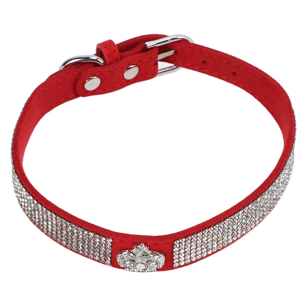 Rhinestone Dog Collar Sparkling Crown Diamante Jewelry Pet Collar with Metal Buckle for Dogs and CatsRed 51cm / 20in