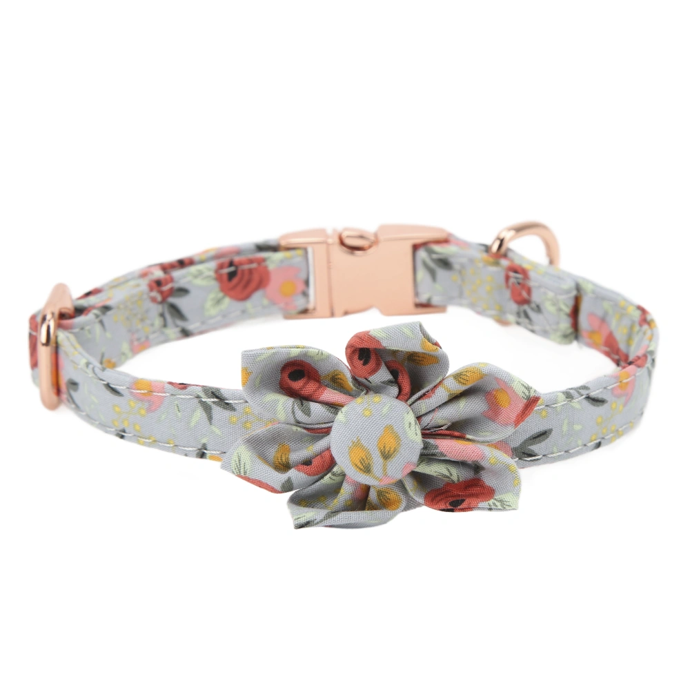 Buyweek Flower Knot Pet Collar Cotton Breathable Dog Collar Adjustable Decorative Collar for Dogs and Cats Petals StyleBroken Flower Green L