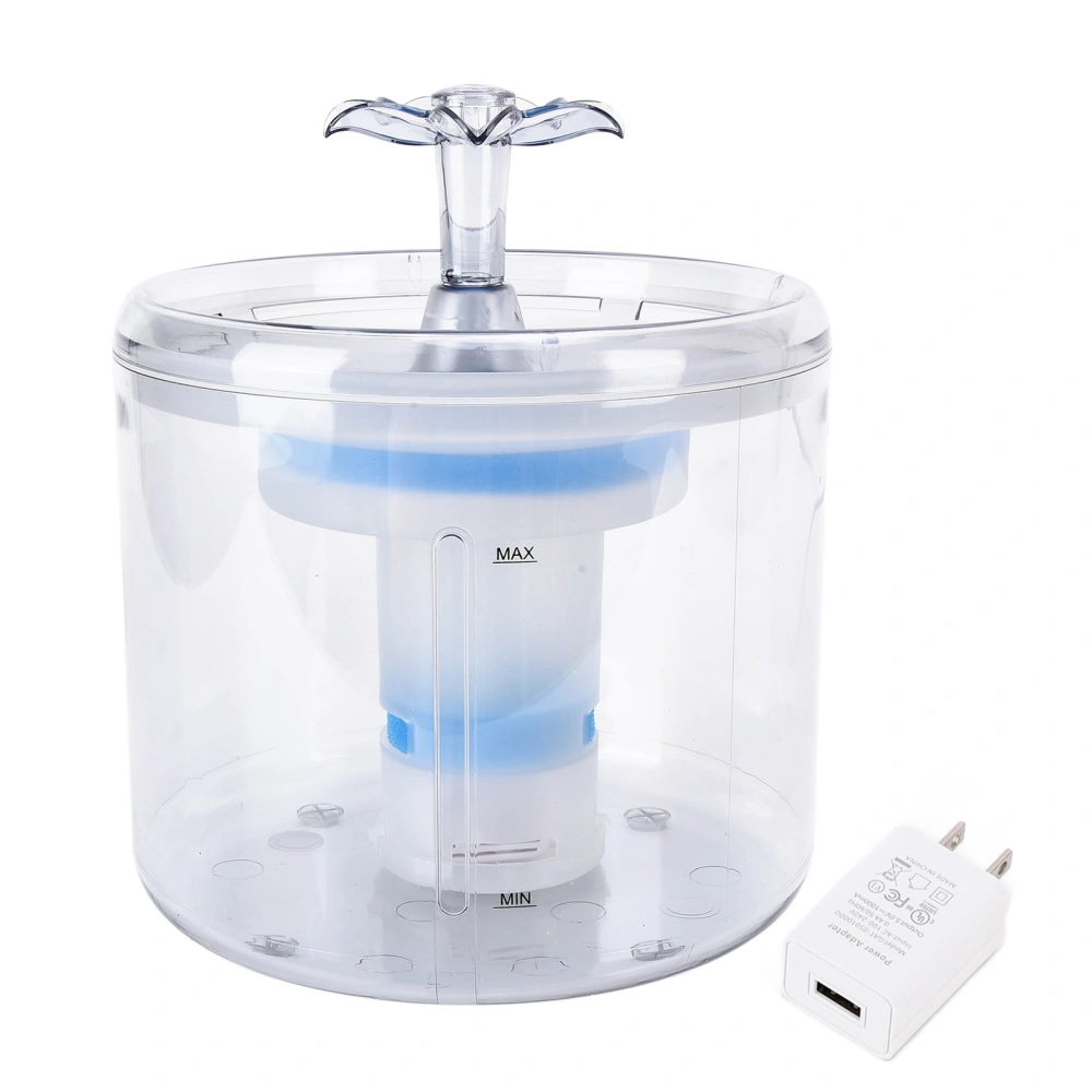 Pets Transparent Drinking Fountain Intelligent Induction Transparent Silent Water Pump Water Dispenser US Plug 100‑240V