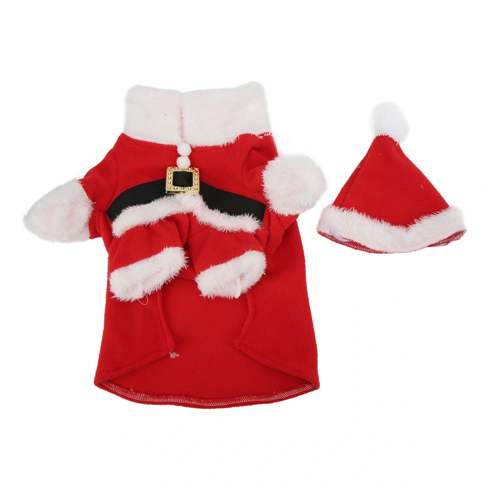 Dog Christmas Costume Santa Dog Winter Hoodies with Hat for Small Medium Large DogsL