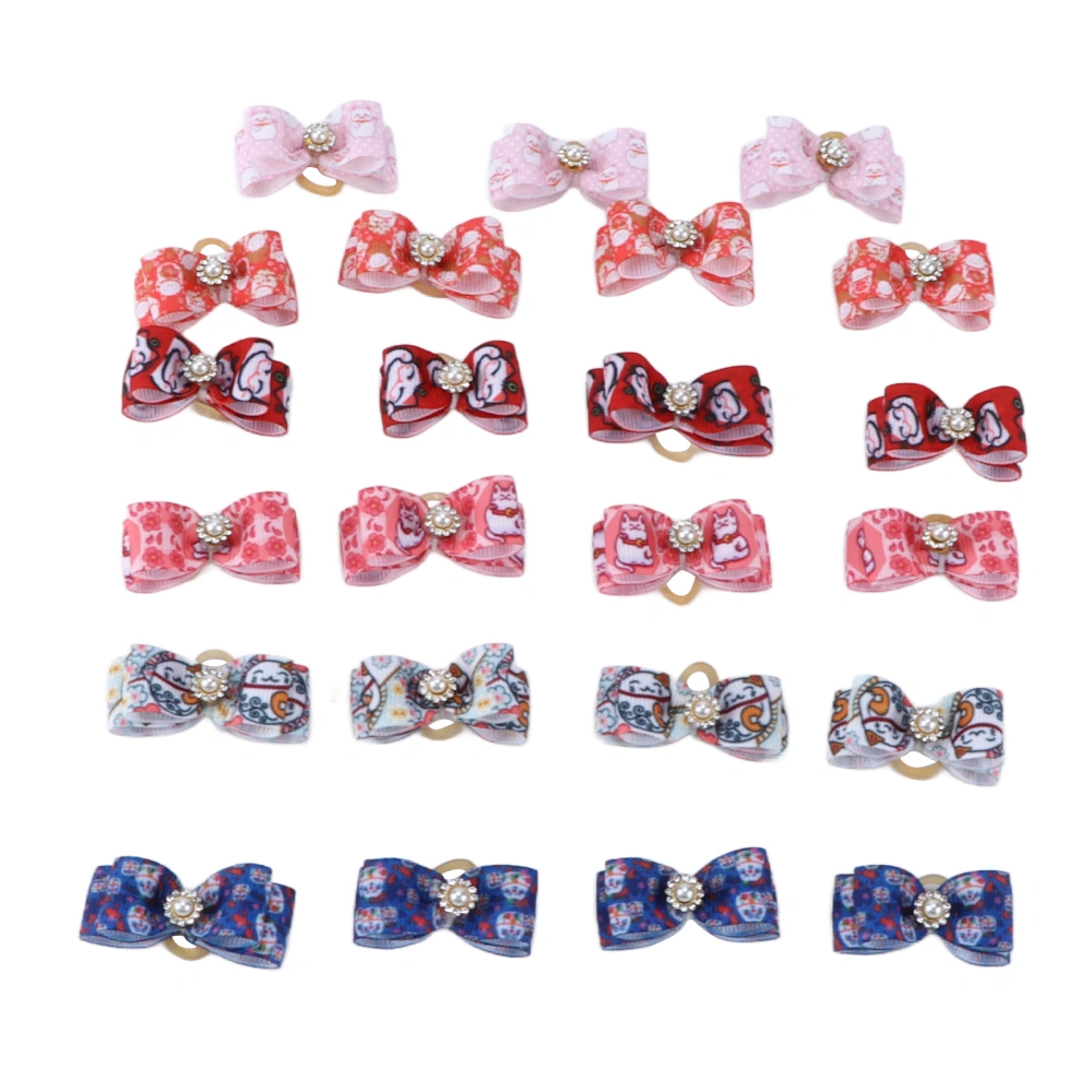 Buyweek Pets Bowknot Lucky Cat Series Pets Bowknot Rubber Band Dog Accessories Pet Supplies