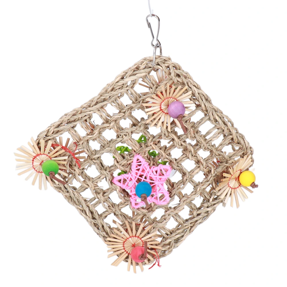 Bird Climbing Straw Net Parrot Hanging Foraging Wall Toys for Parakeet Cockatiel Budgie Lovebird