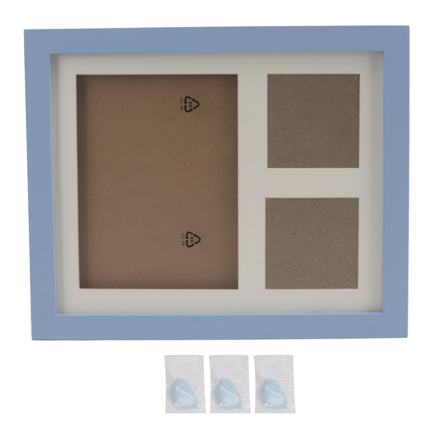Buyweek Dogs Pawprint Keepsake Kit DIY Wooden Photo Frame with Clay for Pet Owners and Memorial KeepsakeQuietly Elegant Blue Mud Blue Photo Frame