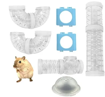 Hamster Tubes Set Transparent Hamster Cage Toys DIY Connection Tunnel Track Rat Toy