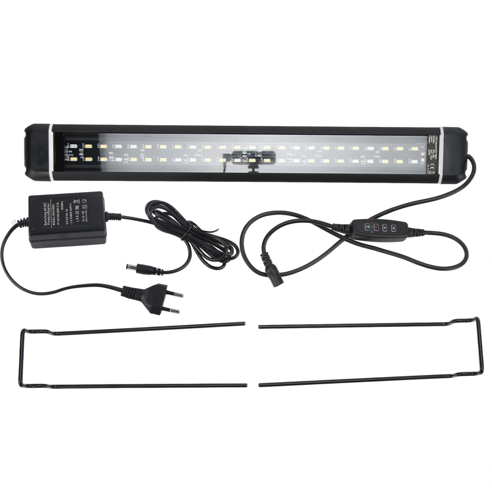 Buyweek Aquarium LED Lamp Waterproof Adjustable Length Fish Tank Light with Bracket for Fresh Water Tanks 100‑240VEU Plug