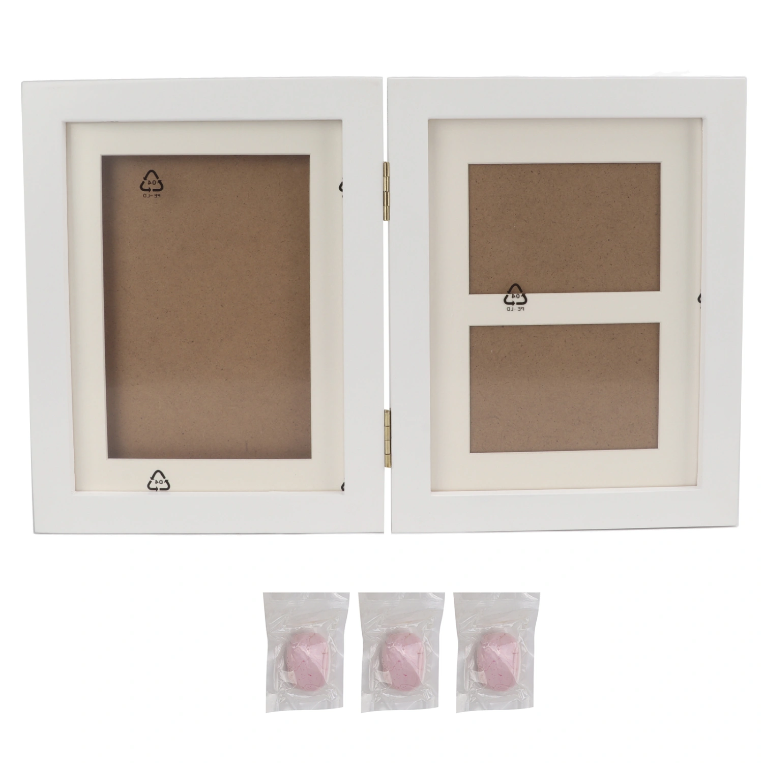 Buyweek Pet Memorial Picture Frame Paw Print Kit with Clay for Dog Owners Cat Owners Pet LoverQuietly Elegant Pink