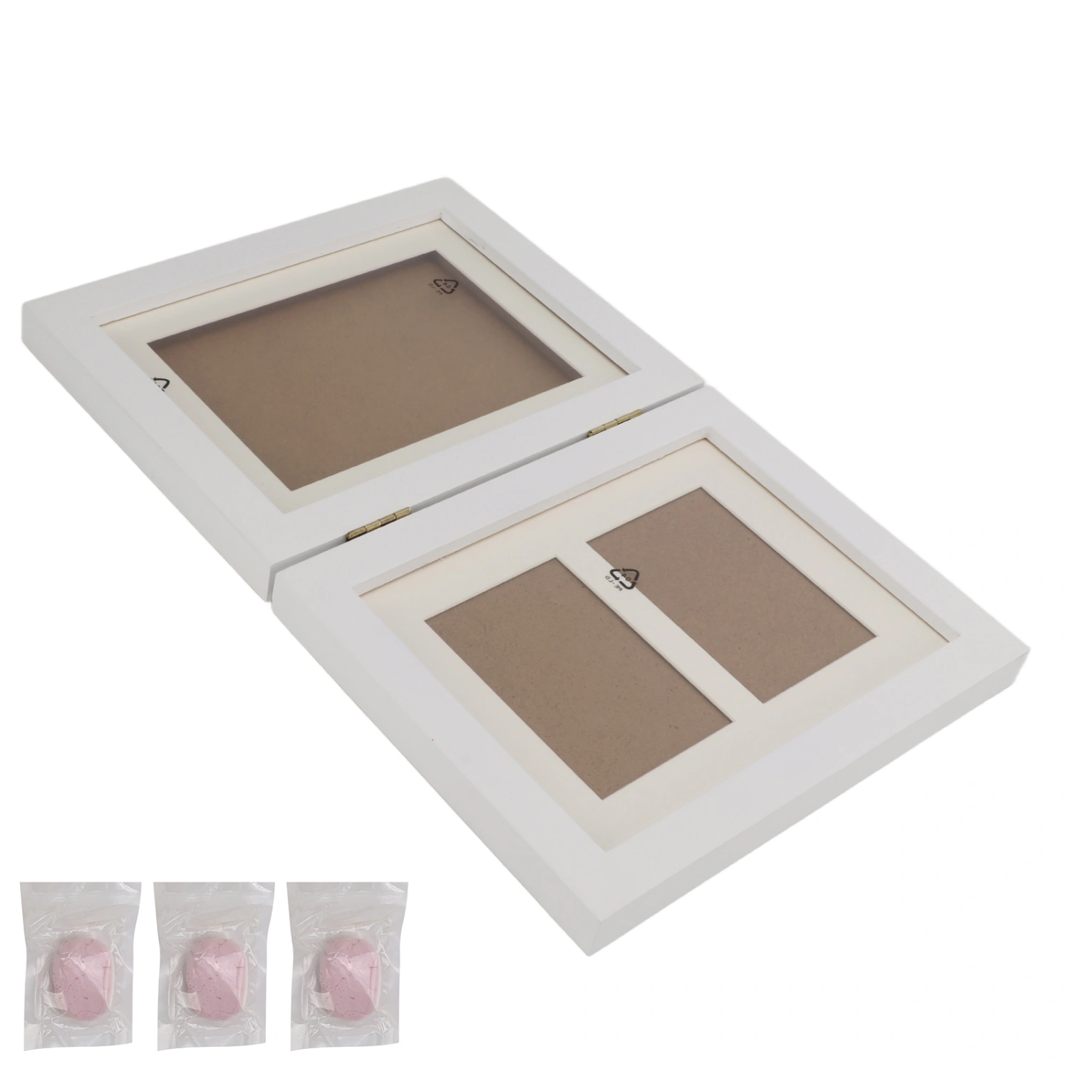 Buyweek Pet Memorial Picture Frame Paw Print Kit with Clay for Dog Owners Cat Owners Pet LoverQuietly Elegant Pink