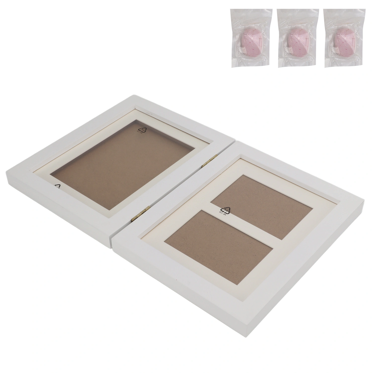 Buyweek Pet Memorial Picture Frame Paw Print Kit with Clay for Dog Owners Cat Owners Pet LoverQuietly Elegant Pink