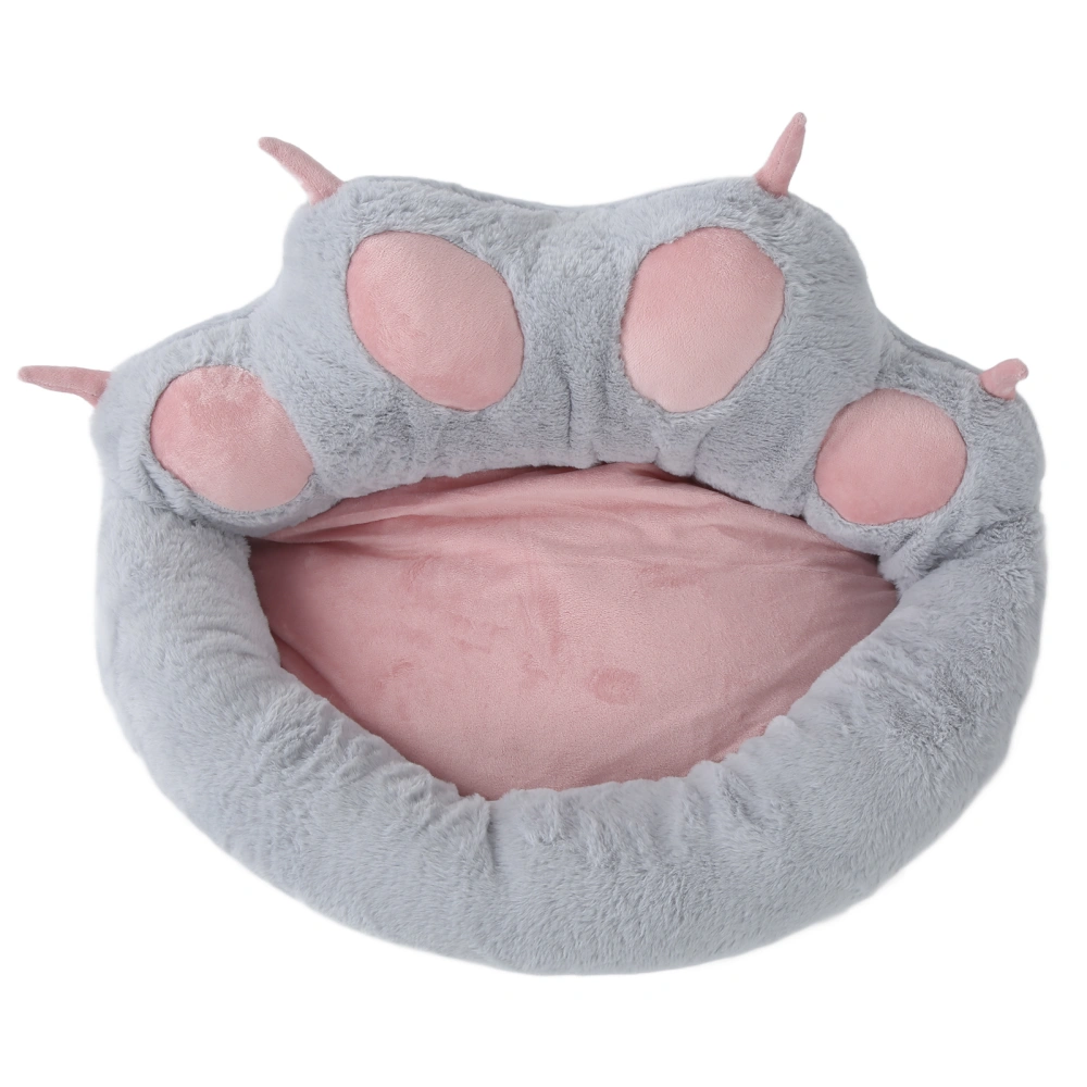 Buyweek Cat Dog Kennel Cat Paw Print Shaped Machine Washable Removable Washable Sofa Pet KennelGrey