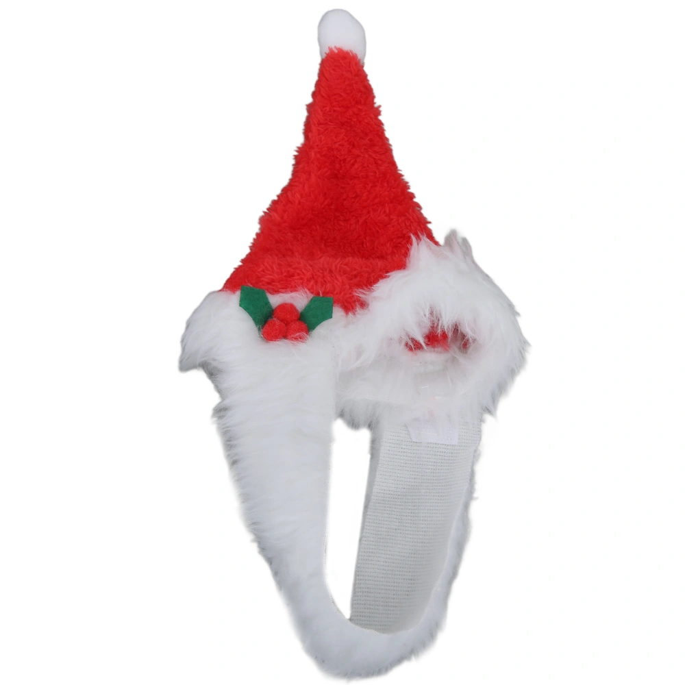 Pet Christmas Hat Skin Friendly Lovely Dog Santa Hat with Hook and Loop Fasteners Beard for Pets DogsL