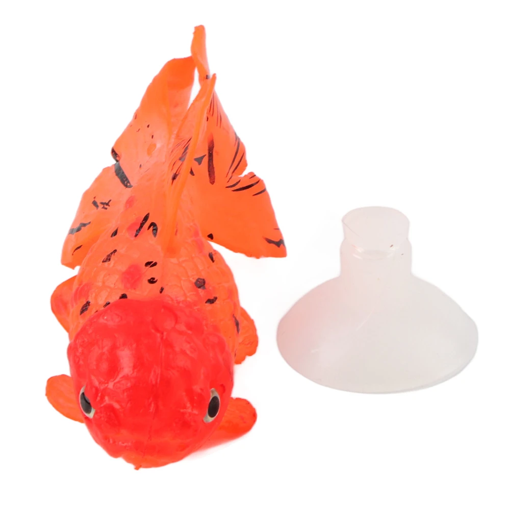 Artificial Fish Glowing Effect Silicone Simulation Gold Fish for Fish Bowl Simulation Animal DecorationGF04