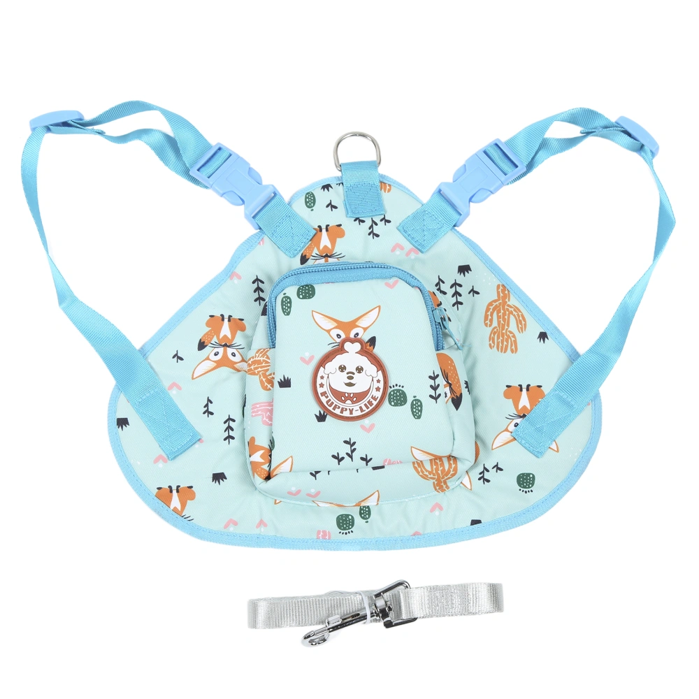 Buyweek Pet Cartoon Backpack Adjustable Dog Harness Bag with Leash for Small Large Dogs Outdoor TravelBlue L