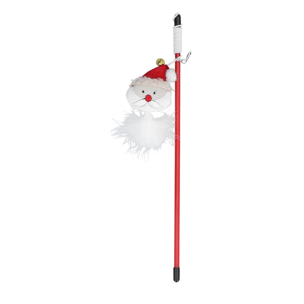 Buyweek Funny Cat Stick Interactive and Multifunctional Plastic Santa Claus Cat Wand Stick Toy