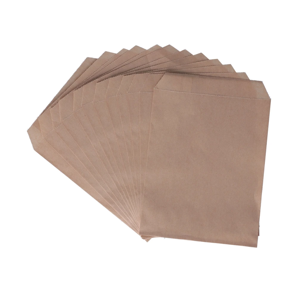 50pcs Paper Candy Bags Disposable Safe Decorative Food Flat Kraft Favor Bags for PartyBlank (D)