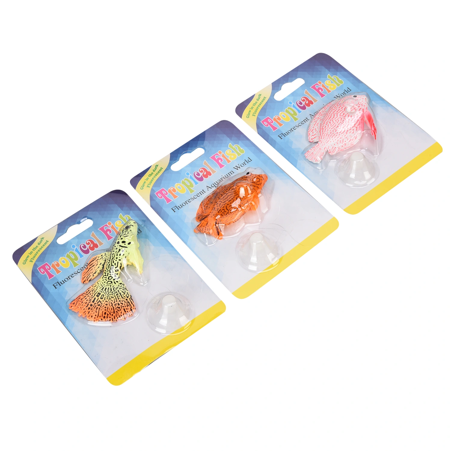 3Pcs Simulation Tropical Fish Landscaping Decorations Fake Guppy Angelfish for Fish Tank Aquarium