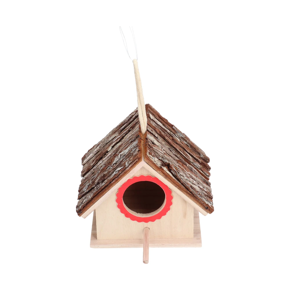 Buyweek Wooden Birdhouse Garden Decoration Outdoor Hanging Birds Nest Box with Perch for Hummingbirds Swallows