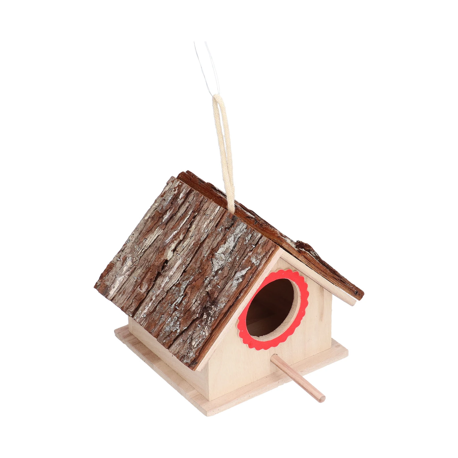 Buyweek Wooden Birdhouse Garden Decoration Outdoor Hanging Birds Nest Box with Perch for Hummingbirds Swallows
