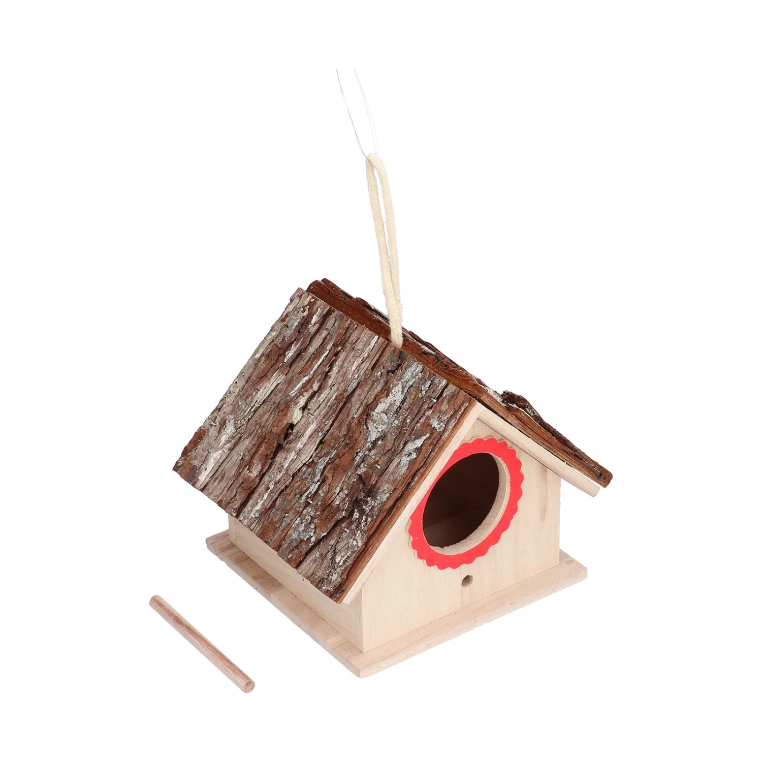 Buyweek Wooden Birdhouse Garden Decoration Outdoor Hanging Birds Nest Box with Perch for Hummingbirds Swallows