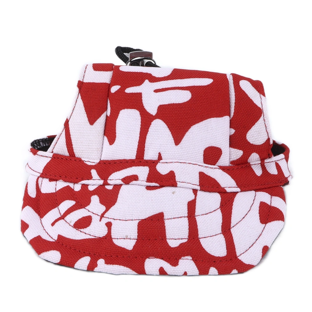 Dog Baseball Cap Adjustable Dog Sun Visor Outdoor Sports Sunscreen Baseball Hat with Ear HolesRed Alphabet S