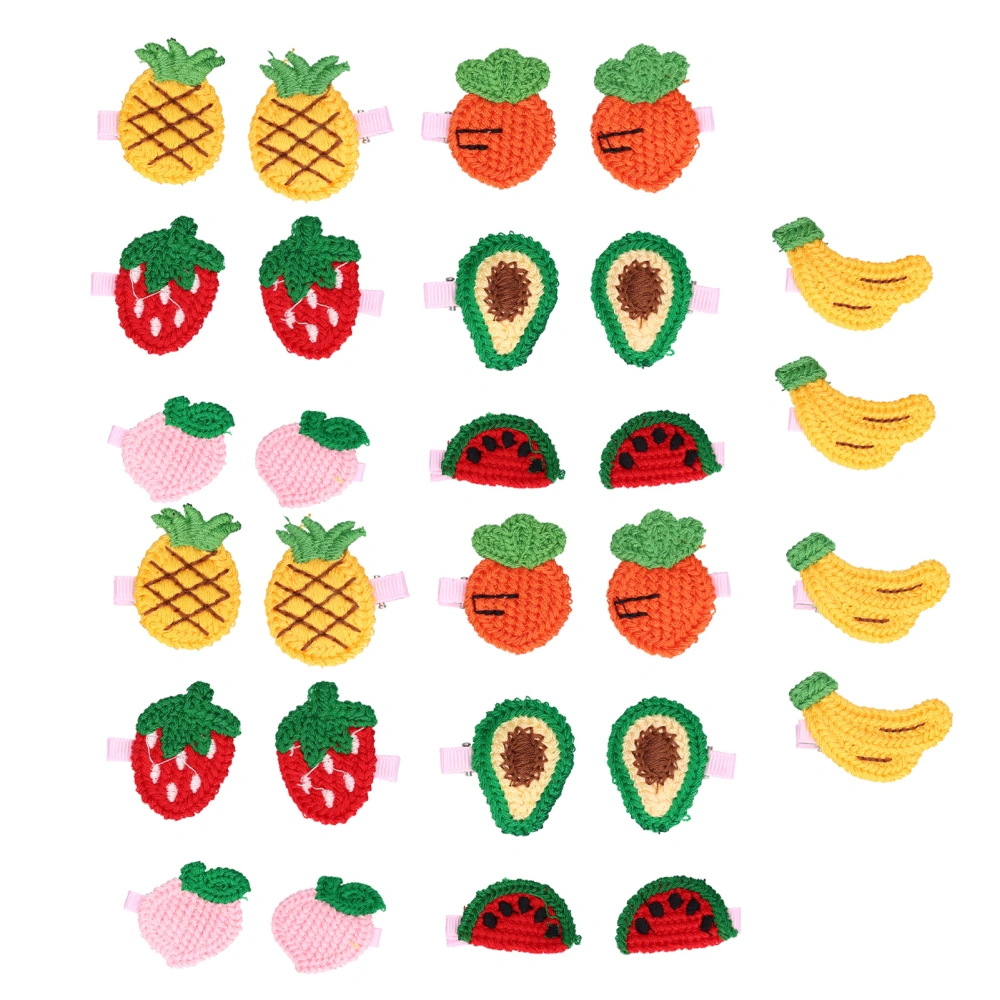 28pcs Dog Hair Clips Knitting Dog Grooming Fruit Shape Barrettes for Puppies Hair Accessories