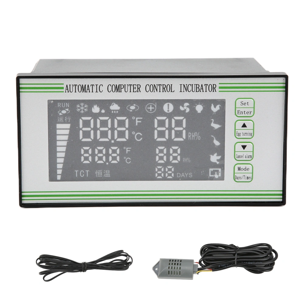 Egg Incubator Temperature Controller Egg Incubator Machine with Temperature Humidity Sensor Probe for Chicken Duck Quail110V