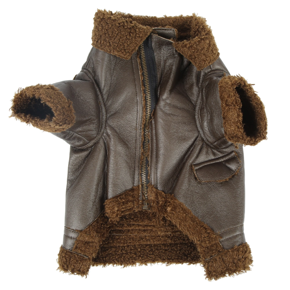 Dog Leather Jacket Pet Winter Leather Jacket for Small Medium Large Dogs and CatsS