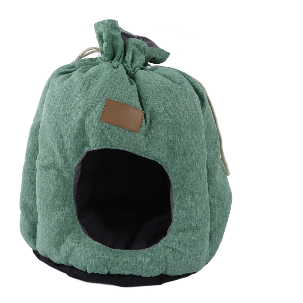 Cat Sleeping Bag 4 Seasons General Winter Warm Enclosed Comfortable Cat Bed with Drawstring DesignOlive Green