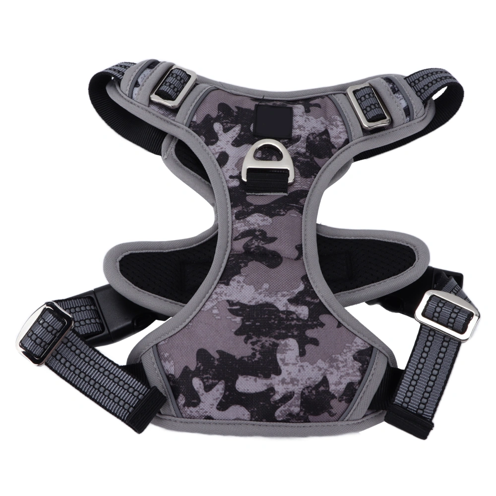 Buyweek Pet Chest Harness Adjustable Reflective No Pull Dog Sports Vest for Outdoor Walking RunningCamouflage Gray XL