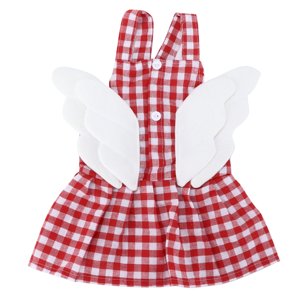 Buyweek Puppy Skirt Cute Red Grid Wings Dress Shirt with Little Wings for Small Dogs Cole Duck ChickRed Grid M