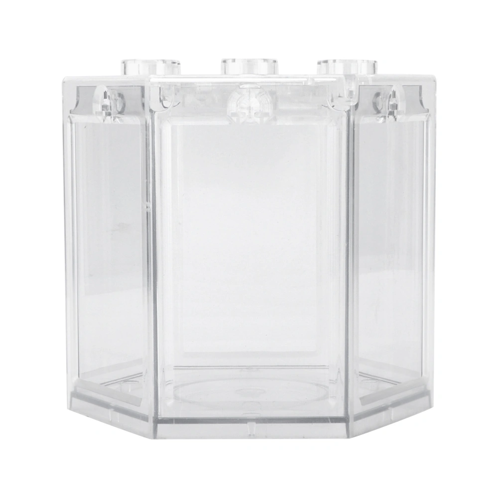 Small Fish Tank Hex Shape Superimposable Portable Mini Aquarium Tank for Office DecorationTransparent