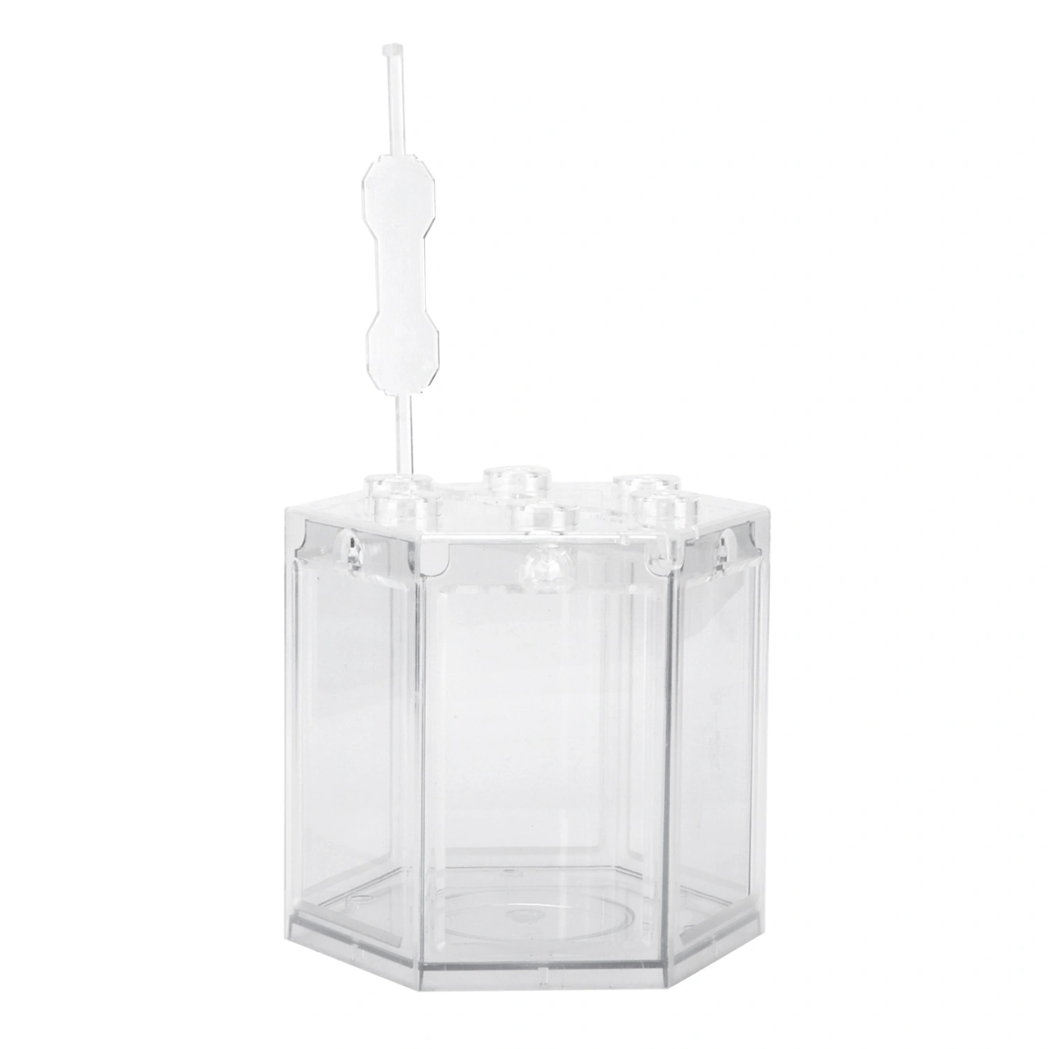 Small Fish Tank Hex Shape Superimposable Portable Mini Aquarium Tank for Office DecorationTransparent