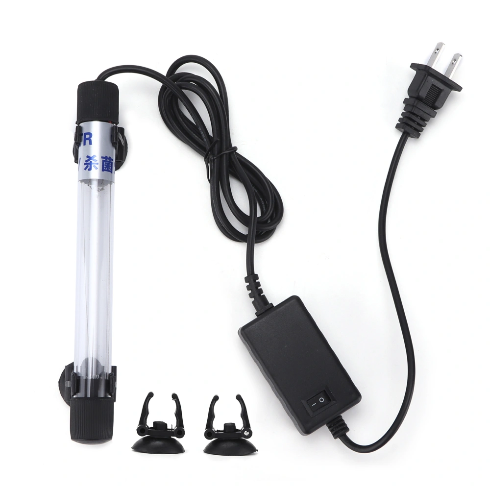 Aquarium Submersible Clean Light UV Sterilizer Green Algae Clean Lamp for Fish Tanks PondUS Plug 110‑120V 7W