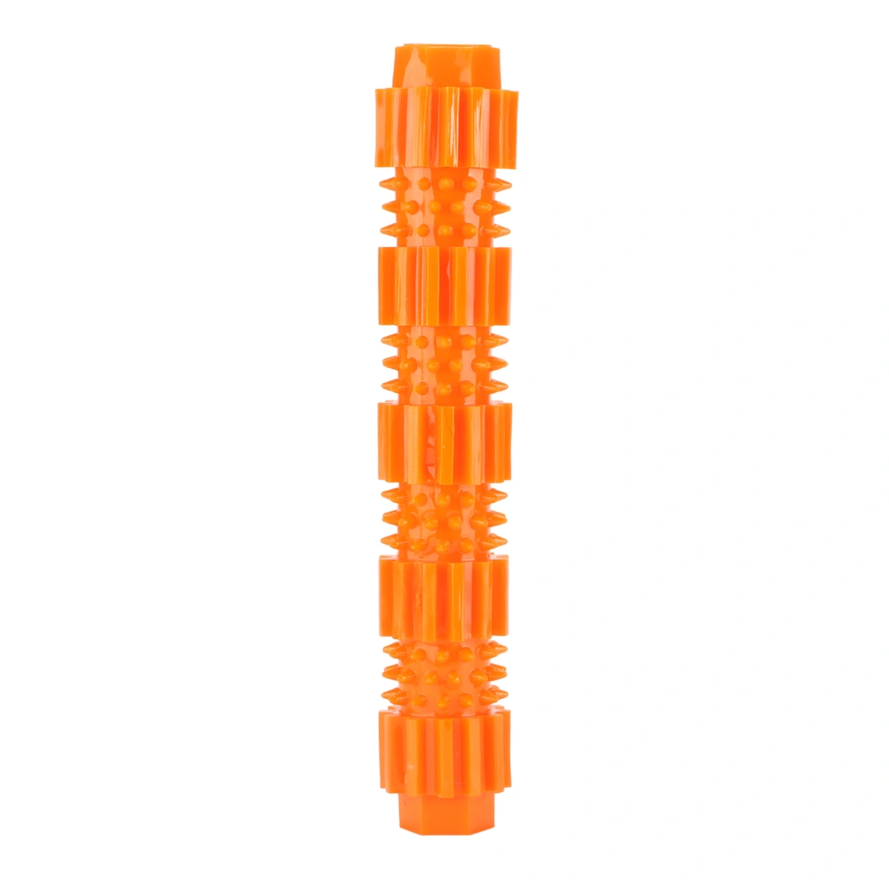 Dog Rubber Bone Toy Teeth Cleaning Playing Interaction Training Tough and Durable Chew ToyL Orange