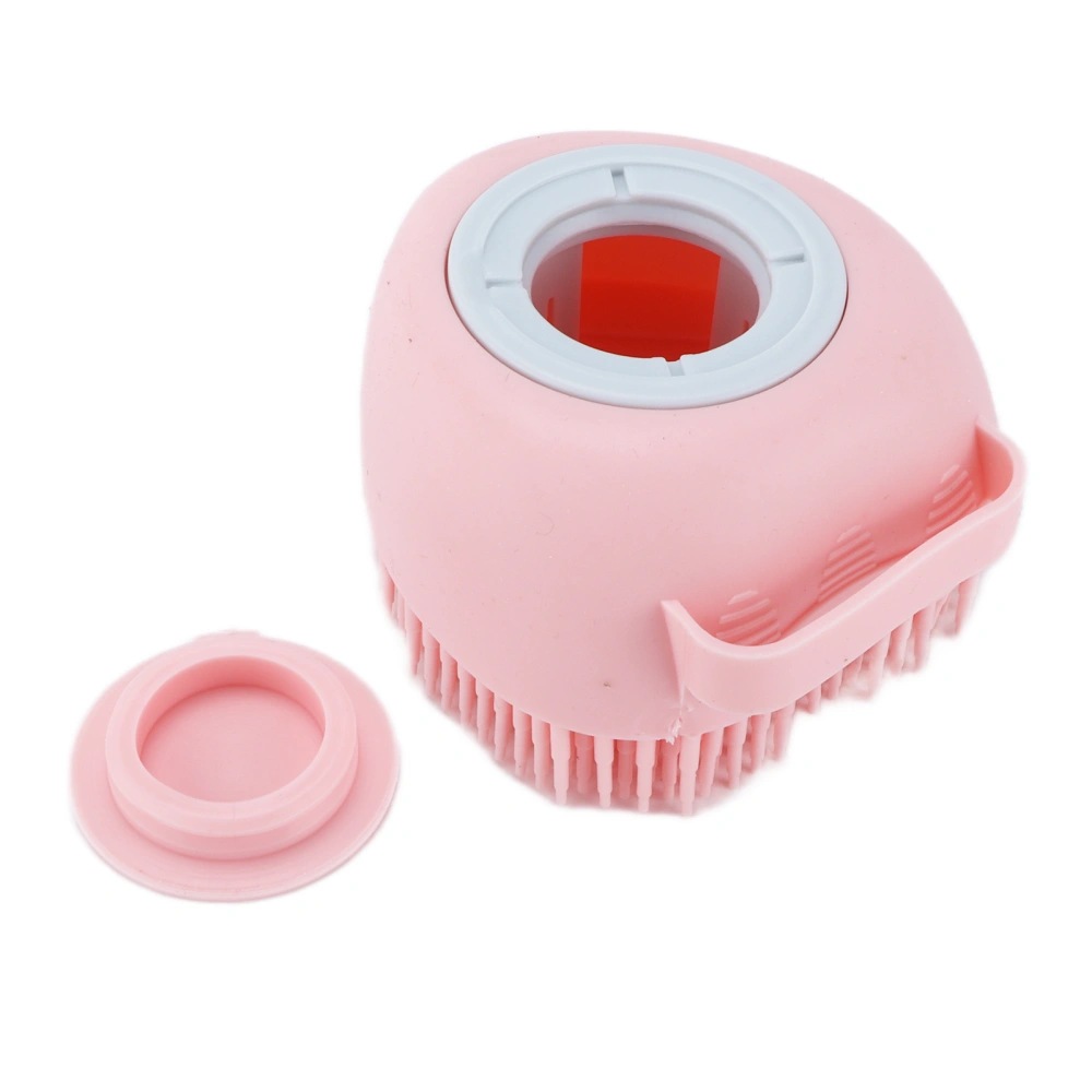 Pet Shampoo Massage Brush Silicone Dog Bath Washing Brush Cat Grooming Brush for Dogs CatsPink