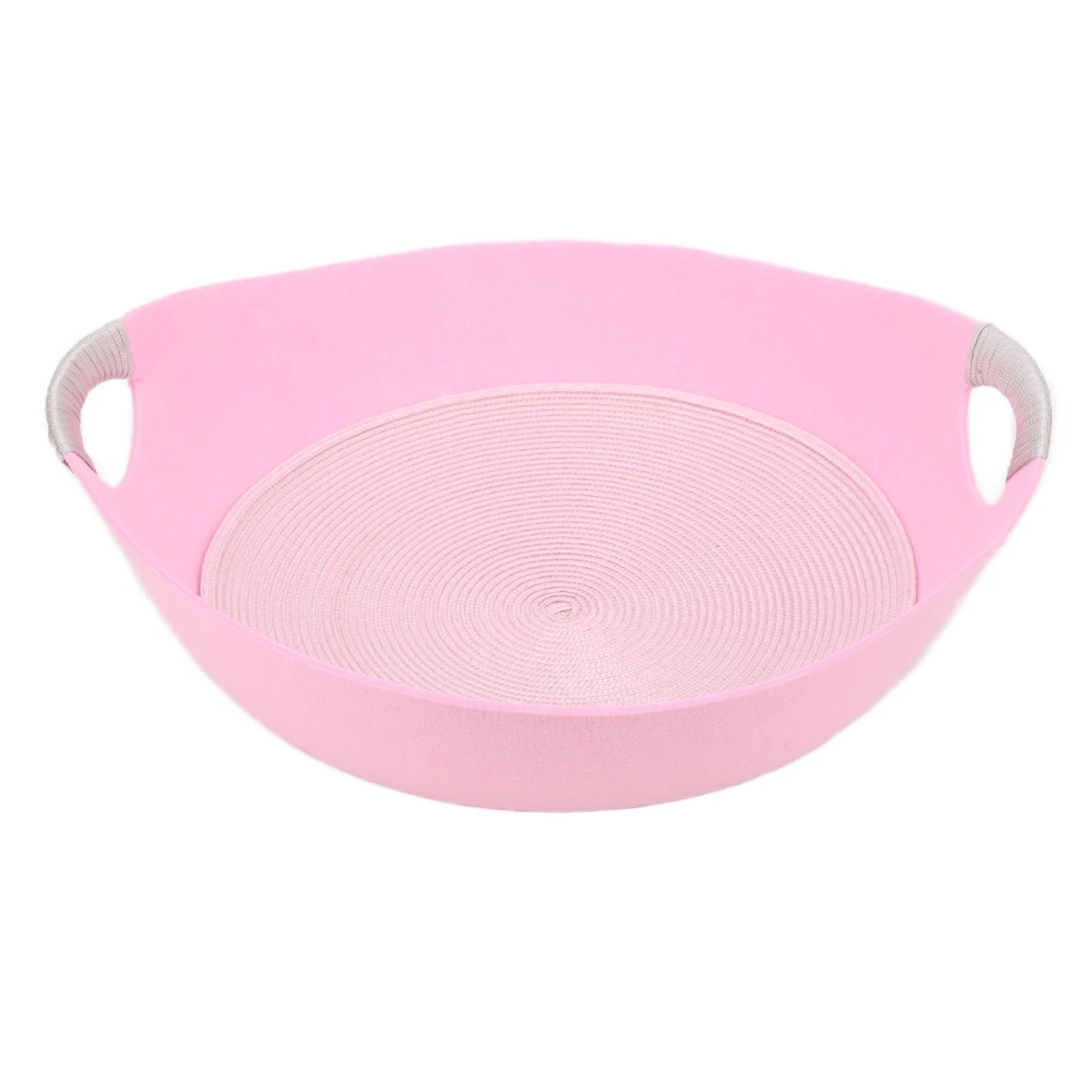 Pet Bed All‑Season Applicable Felt Pet Kennel with Hemp Rope Mat for Kittens and Mini Pet PigsPink