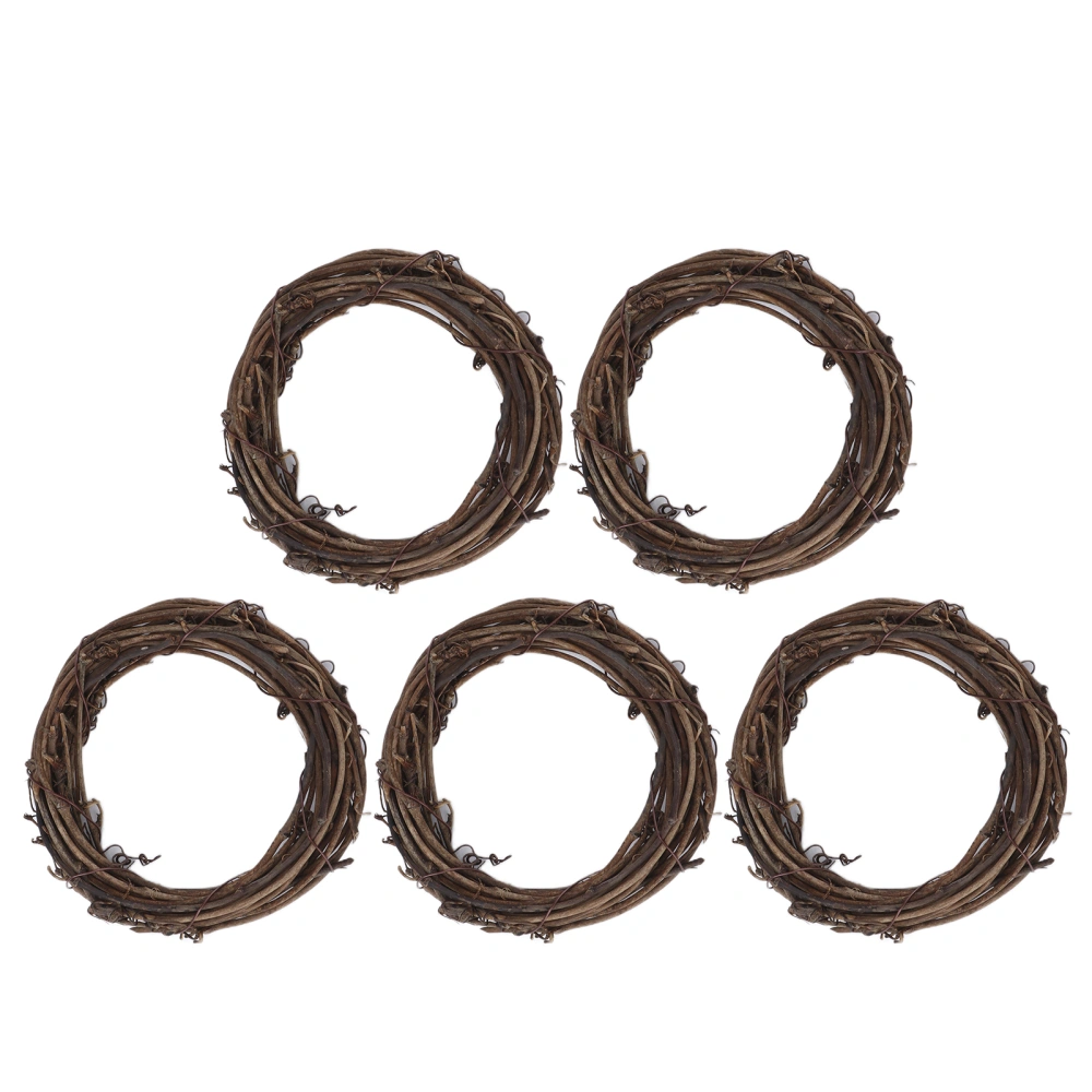 5Pcs Natural Grapevine Wreath Rings Parrot Rattan Vine Branch Wreath Hoops for DIY Decor