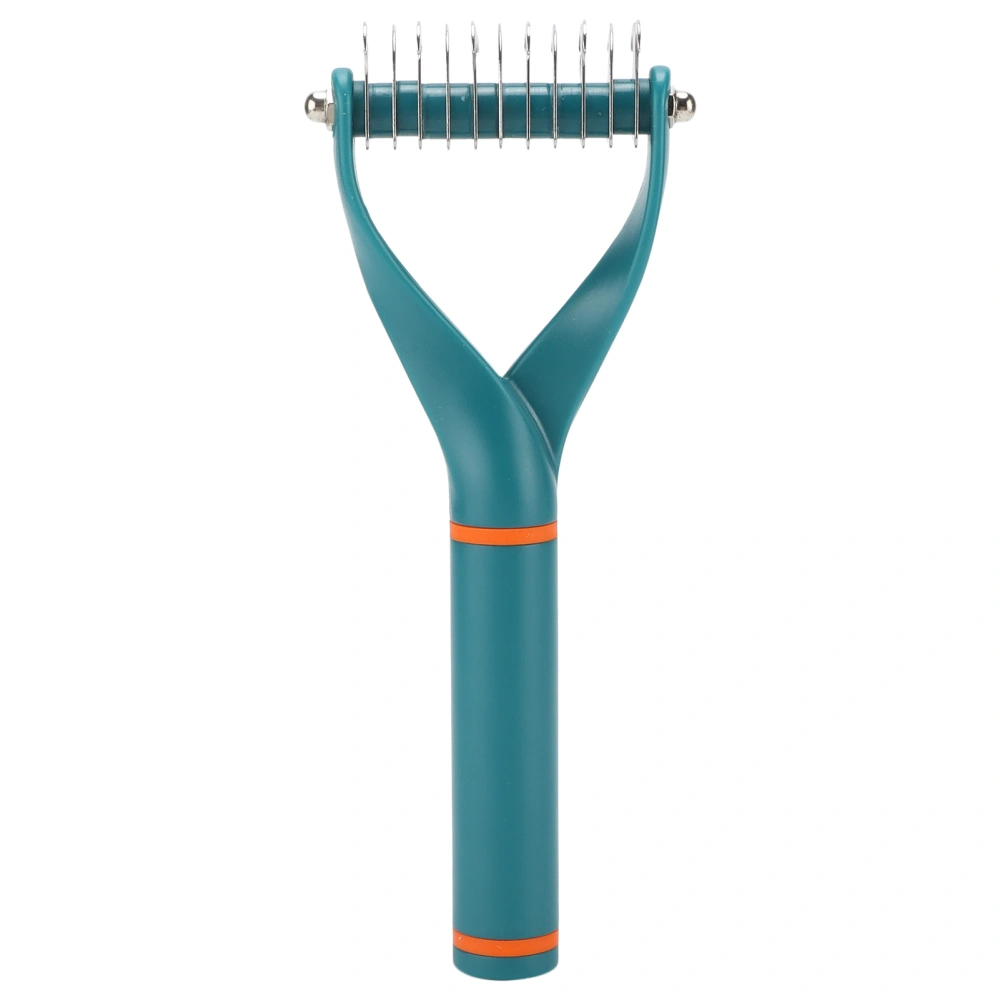 Pet Hair Removal Rake Y Shaped Double Sides Pet Under Hair Rake Comb Dog Dematting ToolsS Dark Green