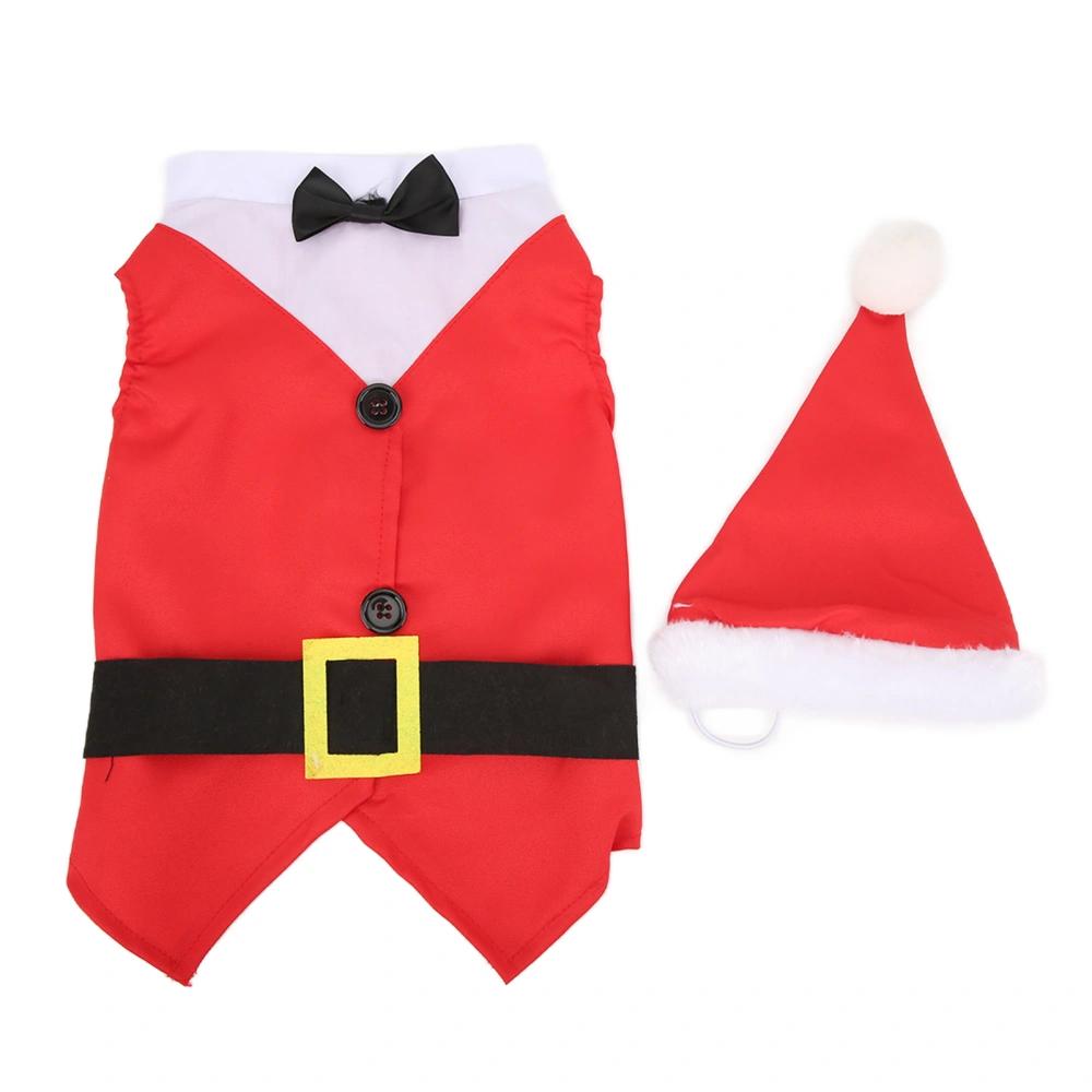 Dog Christmas Costume with Hat Light Comfortable Funny Dog Clothes for Party ChristmasL