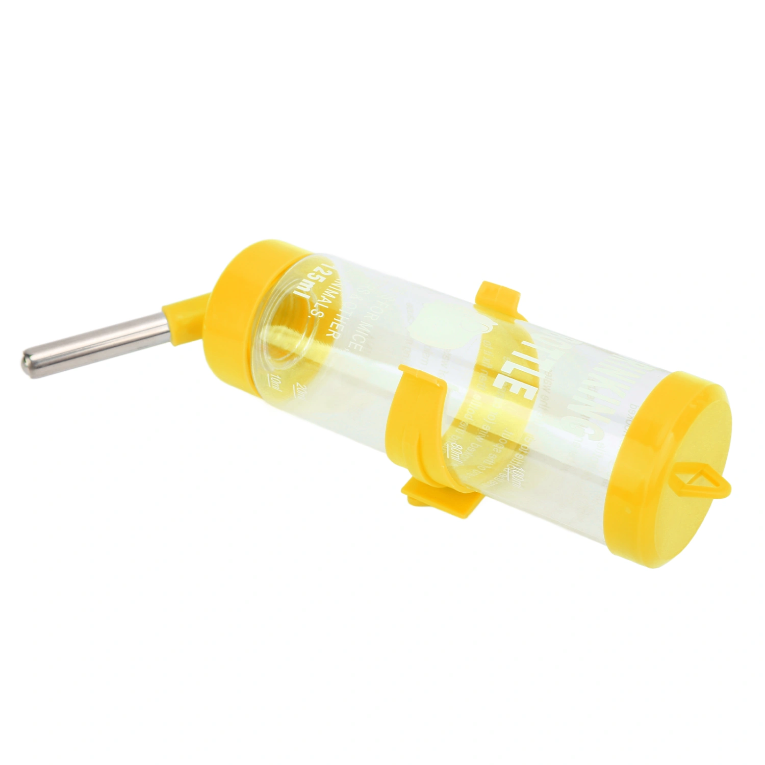 Hamster Water Bottle Dispenser Automatic No Drip Hamster Drinking Fountain for Small AnimalsYellow 125ML