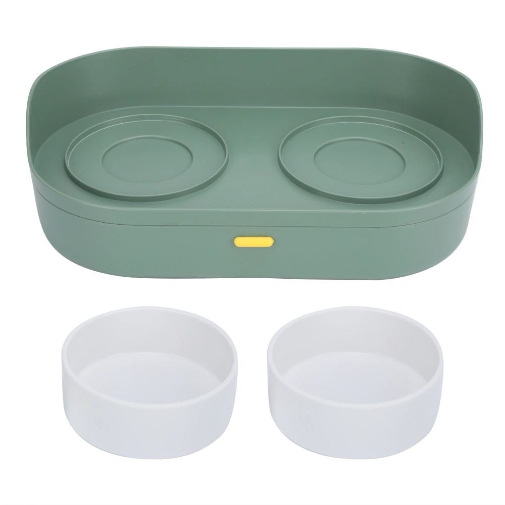 Cat and Dog Feeding Bowl Removable Non Slip Anti Tipping and Easy to Clean Pet Drinking and Feeding BowlGreen