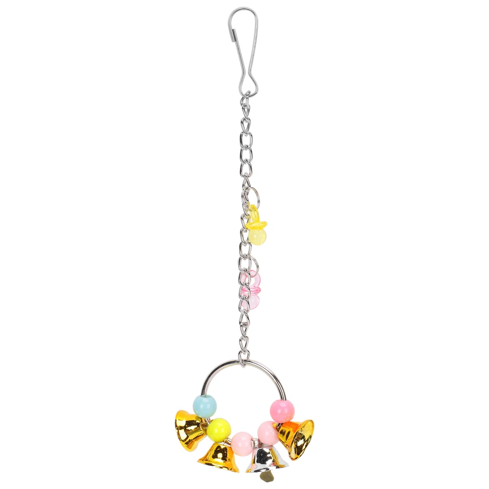 Parrot Hanging Swing Bells Chew Toy Colorful Hanging Acrylic Bell Birds Toy for Parrot