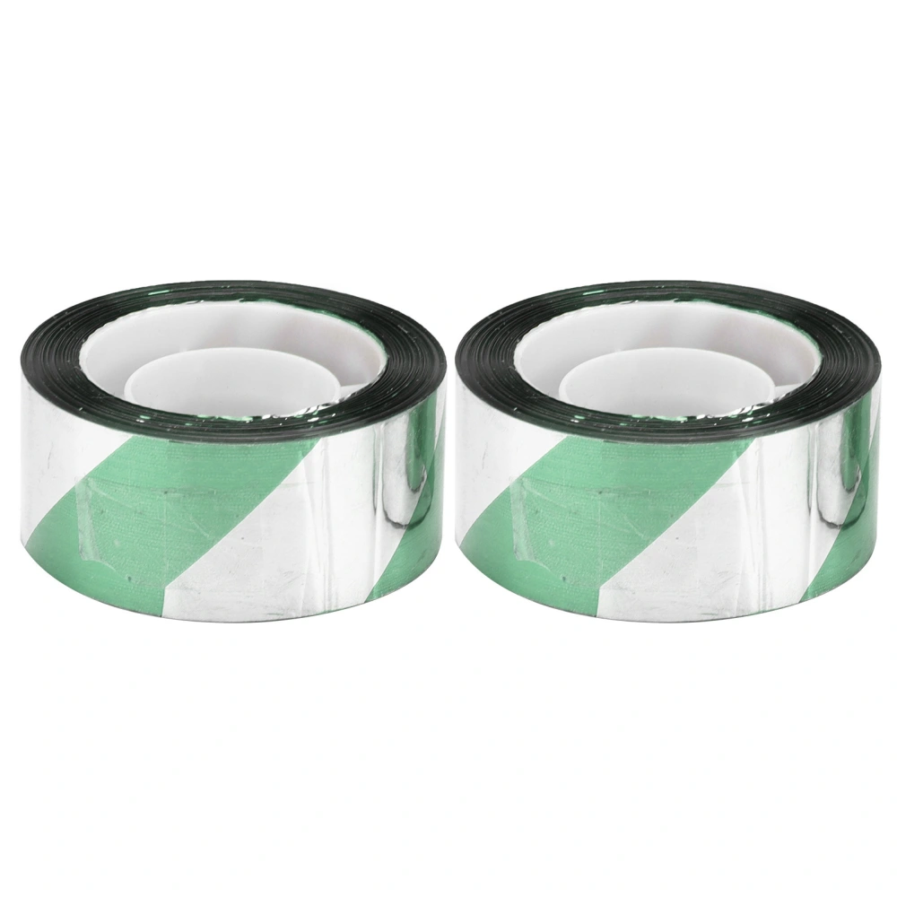 Bird Repellent Tape Reflective Agricultural Bird Catching Tape for Orchard Paddy Field2 Pack Green Silver 100m